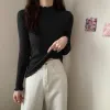A new women's semi-high-neck long-sleeved knitted sweater with black ear trim for the 2022 autumn and winter season, which can be worn as an inner layer details Picture